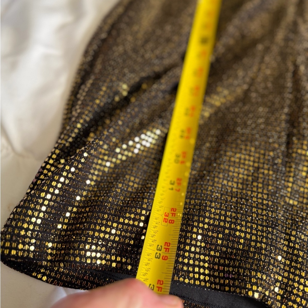 GB junior Gold Metallic Long-Sleeve V-Back Mini Dress - Picture 4 of 8